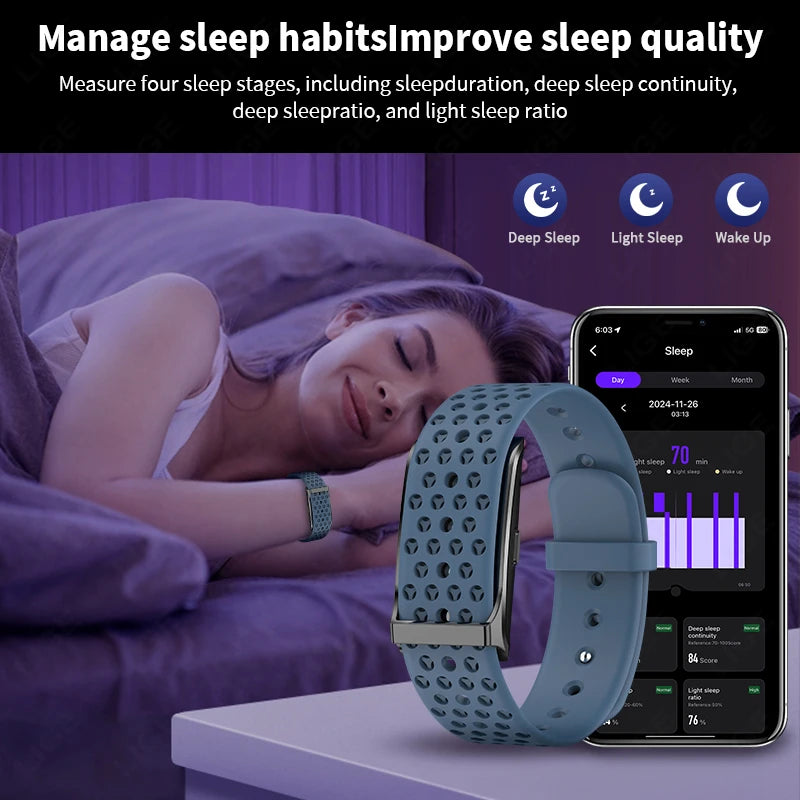 LIGE No Screen Smart Bracelet Heart Rate Blood Pressure Sleep Monitor Pedometer Sports Fitness Tracker Men Women Smartwatch 2025